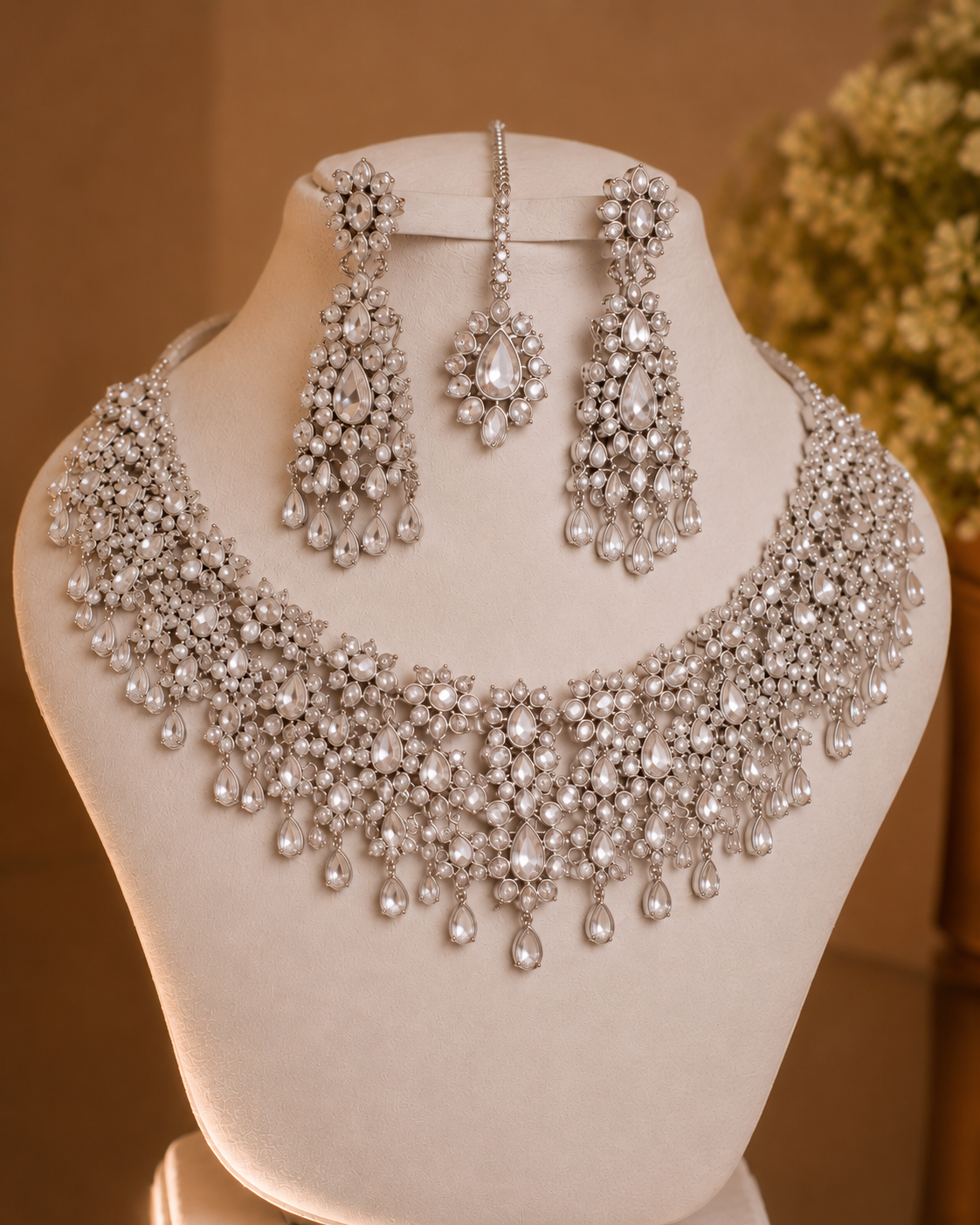 Majestic Swarovski Diamond Zirconia Bridal Jewellery Set